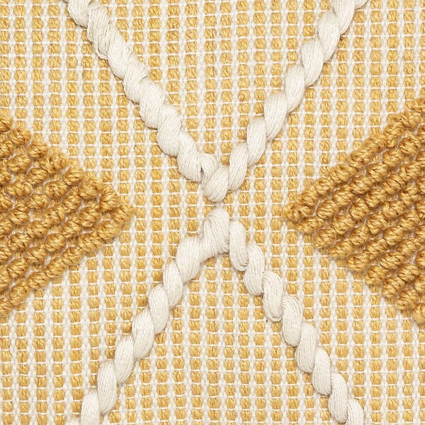 ATMOSPHERA - Coussin déhoussable Ocre & Blanc 45 x 45 cm - large