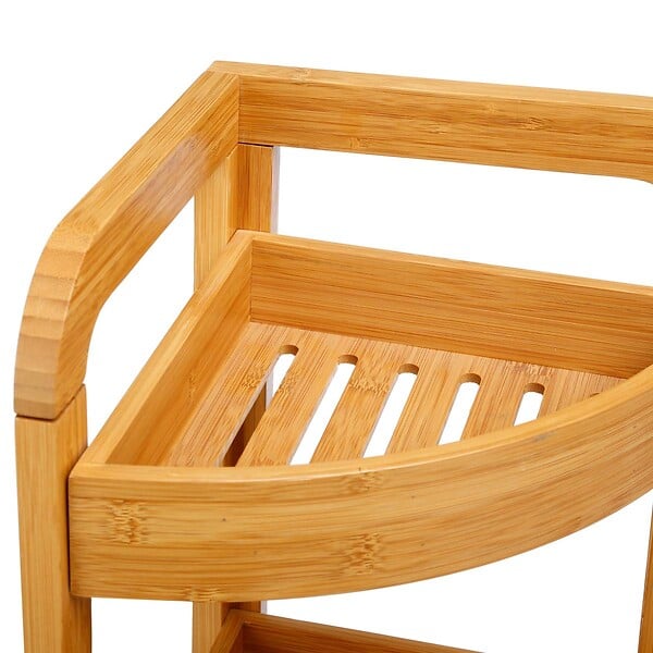 5 FIVE SIMPLY SMART - Étagère d'angle 3 niveaux en bambou - large