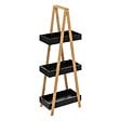 5 FIVE SIMPLY SMART - Étagère de rangement Desserte 3 niveaux en Bambou et bois Noir H 82 cm - vignette