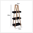 5 FIVE SIMPLY SMART - Étagère de rangement Desserte 3 niveaux en Bambou et bois Noir H 82 cm - vignette