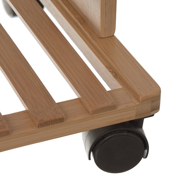 5 FIVE SIMPLY SMART - Desserte roulante 4 niveaux en Bambou et Bois Blanc H 87 cm - large
