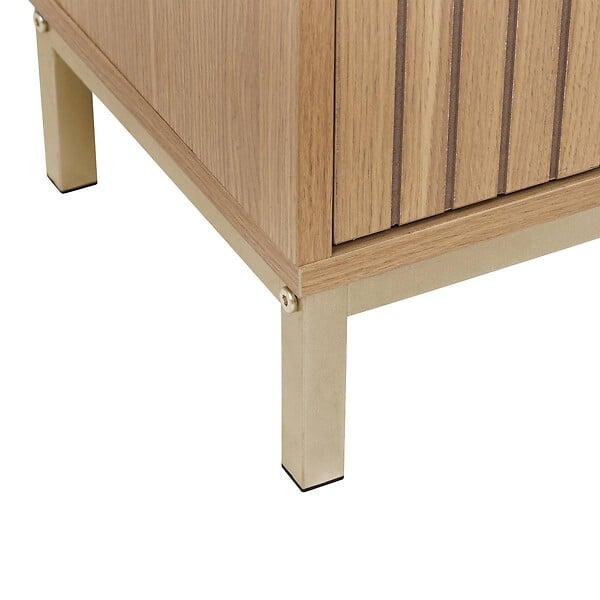 5 FIVE SIMPLY SMART - Meuble de rangement 1 tiroir et 1 porte avec étagère H 80 cm - Naturel - large