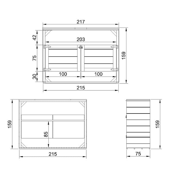 TIMBELA - Abri de jardin pour poubelles 3x240L TIMBELA M982A-HARVEST HONEY - large