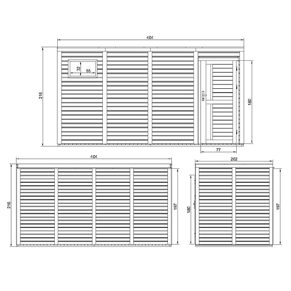 TIMBELA - Abri de Jardin en Bois 8,16 m² TIMBELA M327F1+M327G - large