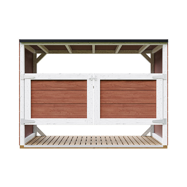 TIMBELA - Abri de jardin pour poubelles 3x240L TIMBELA M982A-REDWOOD RED - large