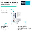 GROHE - Pack WC suspendu sans bride Bau ceramic + Bâti support Solido + abattant + plaque ovale blanc alpin - vignette