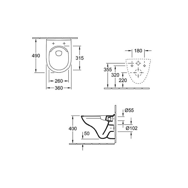 VILLEROY ET BOCH - Combi Pack O.NOVO Direct Flush COMPACT - Couleur: blanc - Dimensions: 49 x 36 cm - large
