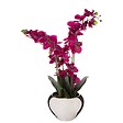ATMOSPHERA - Plante artificielle Orchidée dans pot en céramique argenté H 56 cm - vignette