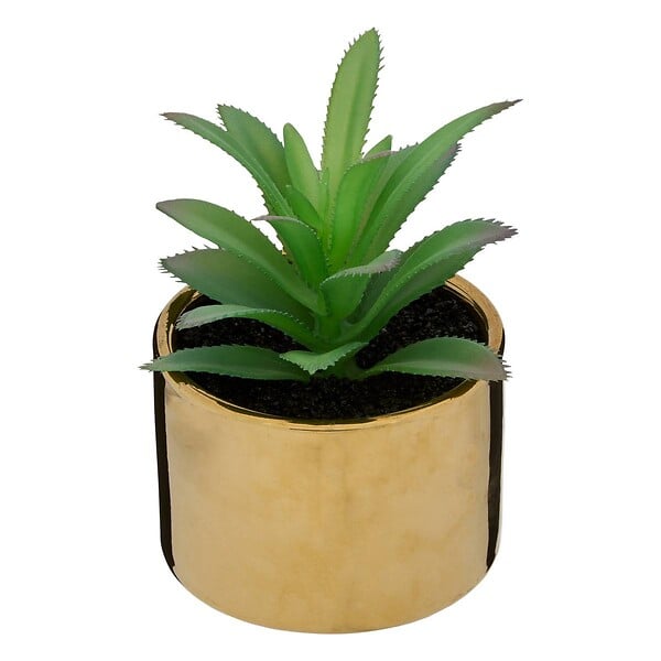 ATMOSPHERA - Plante verte artificielle Pot en céramique H 15 cm - large