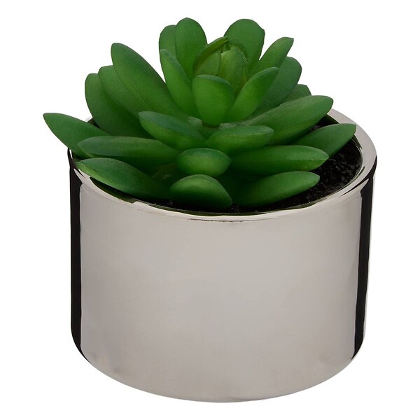 ATMOSPHERA - Plante verte artificielle Pot en céramique H 15 cm - large