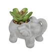 ATMOSPHERA - Plante grasse artificielle dans Pot en ciment Éléphant H 10 cm - vignette