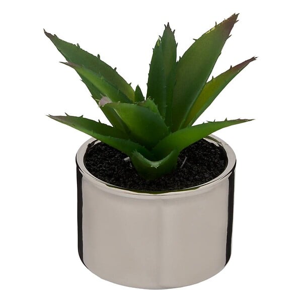 ATMOSPHERA - Plante verte artificielle Pot en céramique H 15 cm - large