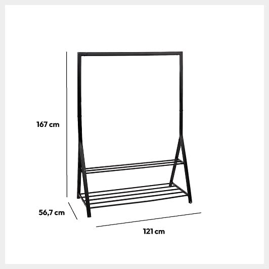 5 FIVE SIMPLY SMART - Penderie Portant à vêtements avec étagères en Fer Noir H 167 cm - large