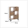 5 FIVE SIMPLY SMART - Meuble Etagère 6 Cases de rangement 3 Portes effet bois naturel H. 113.3 cm - vignette