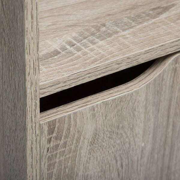 5 FIVE SIMPLY SMART - Meuble Étagère 4 Cases de rangement 2 Portes effet bois naturel H. 146.5 cm - large