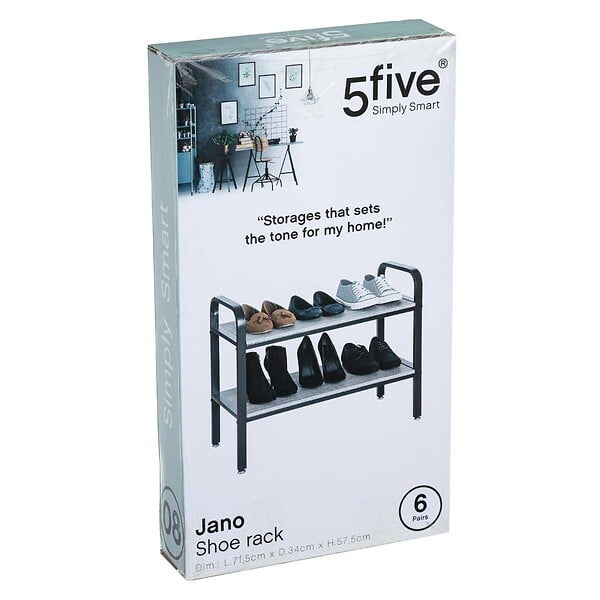 5 FIVE SIMPLY SMART - Etagère Range-chaussures 2 niveaux 6 paires - large