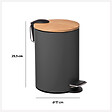 5 FIVE SIMPLY SMART - Poubelle de salle de bain en métal Gris et couvercle en Bambou 3 L - vignette