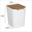 5 FIVE SIMPLY SMART - Poubelle de salle de bain Blanche 5L couvercle en Bambou - vignette