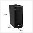 5 FIVE SIMPLY SMART - Poubelle de salle de bain à pédale en métal Noir Soft Close 5 L - vignette