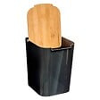 5 FIVE SIMPLY SMART - Poubelle de salle de bain Noire 5L couvercle en Bambou - vignette