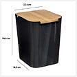 5 FIVE SIMPLY SMART - Poubelle de salle de bain Noire 5L couvercle en Bambou - vignette