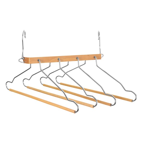 5 FIVE SIMPLY SMART - Cintre 4 chemises/pantalons & 2 positions possibles dans le dressing en Bois et Métal - large