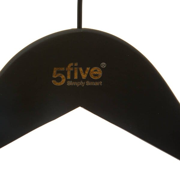 5 FIVE SIMPLY SMART - Lot de 3 Cintres Noirs en Bois avec revêtement Soft touch anti glisse - large