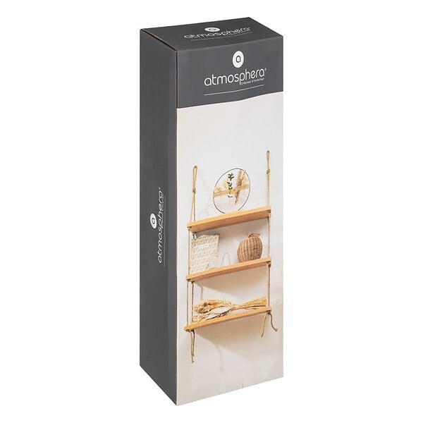 ATMOSPHERA - Étagère murale en Bois et Corde 60 x 105 cm - large
