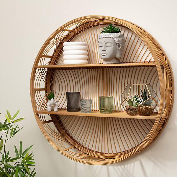 ATMOSPHERA - Étagère murale en Bambou et Bois D 70 cm - large