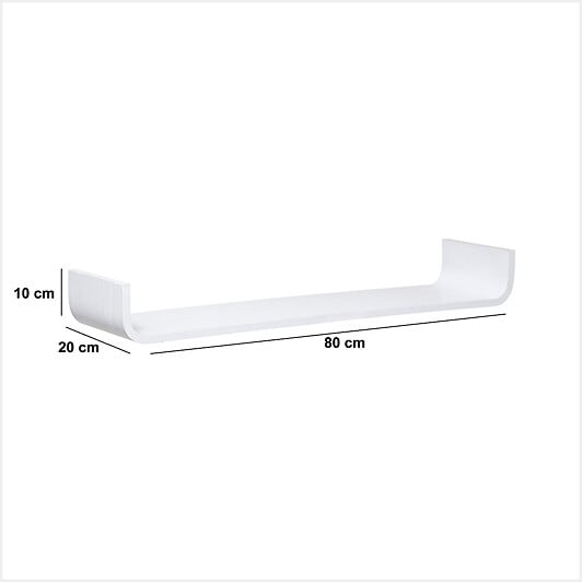 5 FIVE SIMPLY SMART - Étagère murale courbée en bois Blanc L 80 cm fixations invisibles - large
