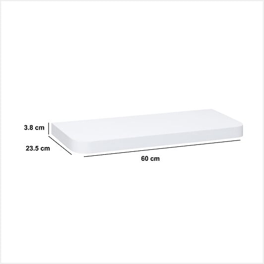 5 FIVE SIMPLY SMART - Étagère murale arrondie en bois Blanc L 60 cm fixations invisibles - large
