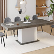 ID MARKET - Table à manger extensible rectangle EDEN 6-10 personnes béton et blanc 160-200 cm - vignette