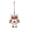 FEERIC LIGHTS & CHRISTMAS - Sujet de Noël à suspendre Hibou ajouré avec grelot H 14 cm - vignette