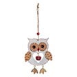 FEERIC LIGHTS & CHRISTMAS - Sujet de Noël à suspendre Hibou ajouré avec grelot H 14 cm - vignette