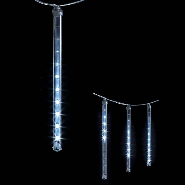 FEERIC LIGHTS & CHRISTMAS - Guirlande lumineuse Rideau lumineux 10 Tubes effet goutte 100 LED Blanc Froid - large