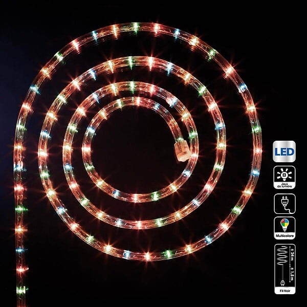 FEERIC LIGHTS & CHRISTMAS - Guirlande Lumineuse Extérieur Tube 24 m 432 LED Multicolore 8 jeux de lumière - large