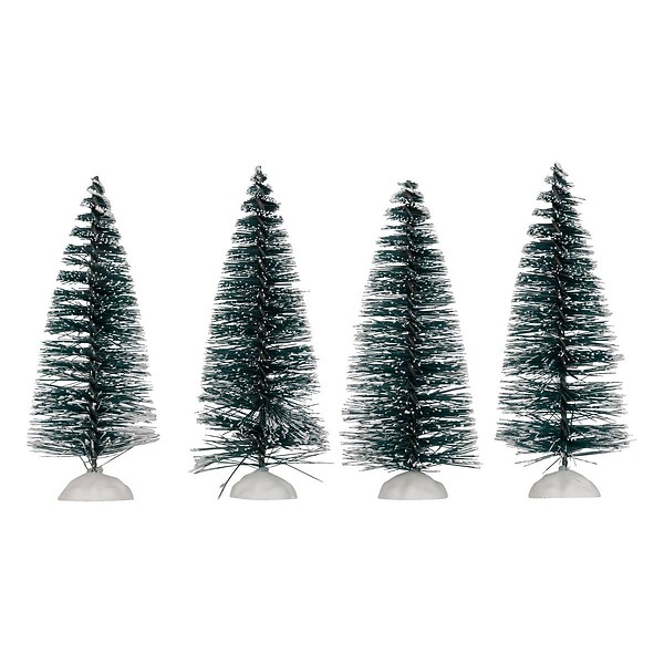 FEERIC LIGHTS & CHRISTMAS - Accessoires pour Village de Noël  Lot de 4 Sapins avec pieds H 15 cm - large