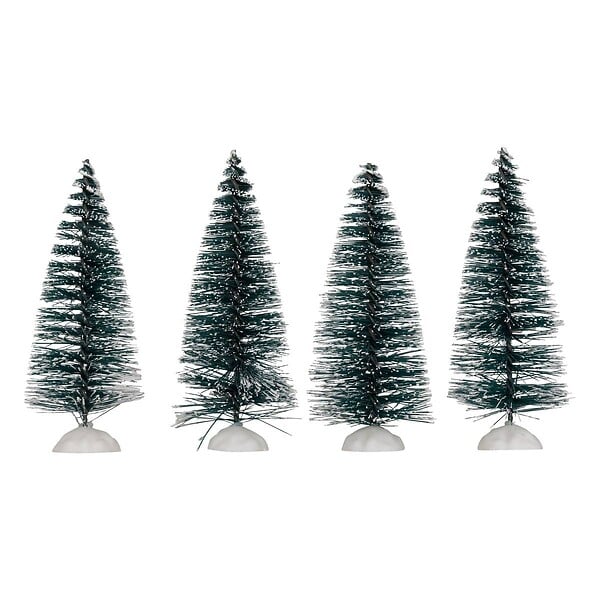 FEERIC LIGHTS & CHRISTMAS - Accessoires pour Village de Noël  Lot de 4 Sapins avec pieds H 15 cm - large