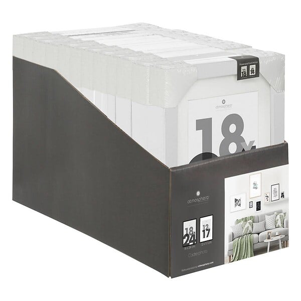 ATMOSPHERA - Cadre photo en Bois Blanc pour Photo 18 x 24 cm - large