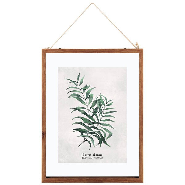 ATMOSPHERA - Cadre décoratif Feuilles en Bois et Verre 38 x 48 cm - large