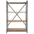 ATMOSPHERA - Meuble Étagère 4 niveaux en Métal Noir et Bois d'Acacia H 141 cm - vignette