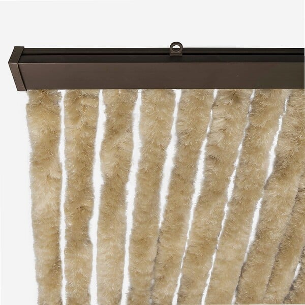 SANS - Rideau chenille beige uni  90 x 220 cm - large