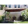 CONCEPT USINE - Bundle parasol rectangulaire 3x4m déporté rotatif marron aluminium + housse CESARE - vignette