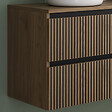 COSYNEO - Meuble de salle de bain 140cm avec plateau et 2 vasques à poser rondes - 4 tiroirs - sans miroir - noyer (bois foncé) - VENERIA - vignette