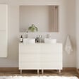 COSYNEO - Meuble de salle de bain 120cm avec plateau et 2 vasques à poser rondes - 6 tiroirs - blanc brillant - MAYOR - vignette