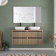 COSYNEO - Meuble de salle de bain 120cm avec plateau et 2 vasques à poser arrondies - 4 tiroirs - roble era (chêne clair) - VENERIA - vignette