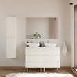COSYNEO - Meuble de salle de bain 120cm avec plateau et 2 vasques à poser arrondies - 6 tiroirs - blanc brillant - MAYOR - vignette