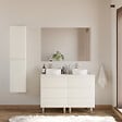 COSYNEO - Meuble de salle de bain 140cm avec plateau et 2 vasques à poser rondes - 6 tiroirs - sans miroir - blanc brillant - MAYOR - vignette