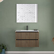 COSYNEO - Meuble de salle de bain 80cm simple vasque - 2 tiroirs - noyer (bois foncé) - VENERIA - vignette