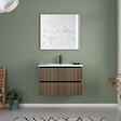COSYNEO - Meuble de salle de bain 80cm simple vasque - 2 tiroirs - noyer (bois foncé) - VENERIA - vignette